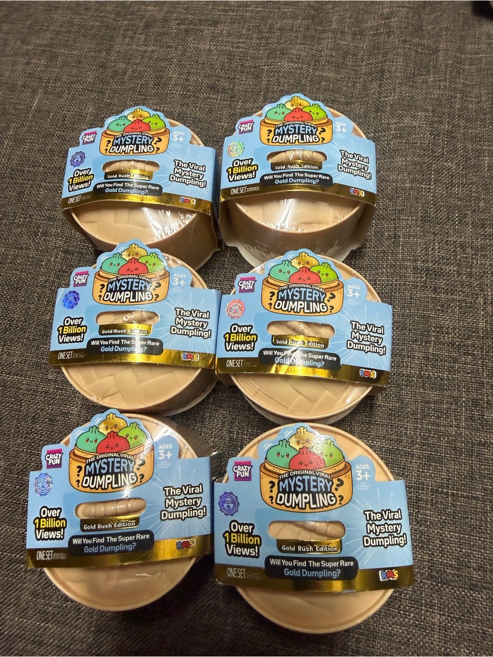 RMS Mystery Dumpling Party Favors - Beige/Gold Collectible Surprise (6-Pack)